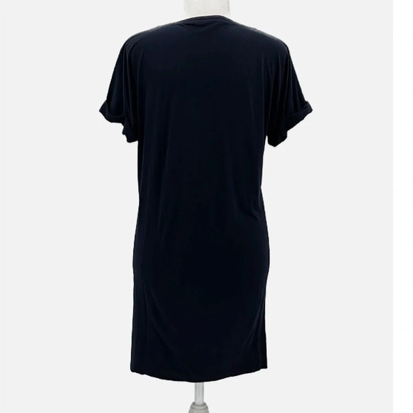 Vince Cotton & Modal Short Cuffed Sleeve T Shirt Dress in Navy - Size XS - Picture 3 of 7